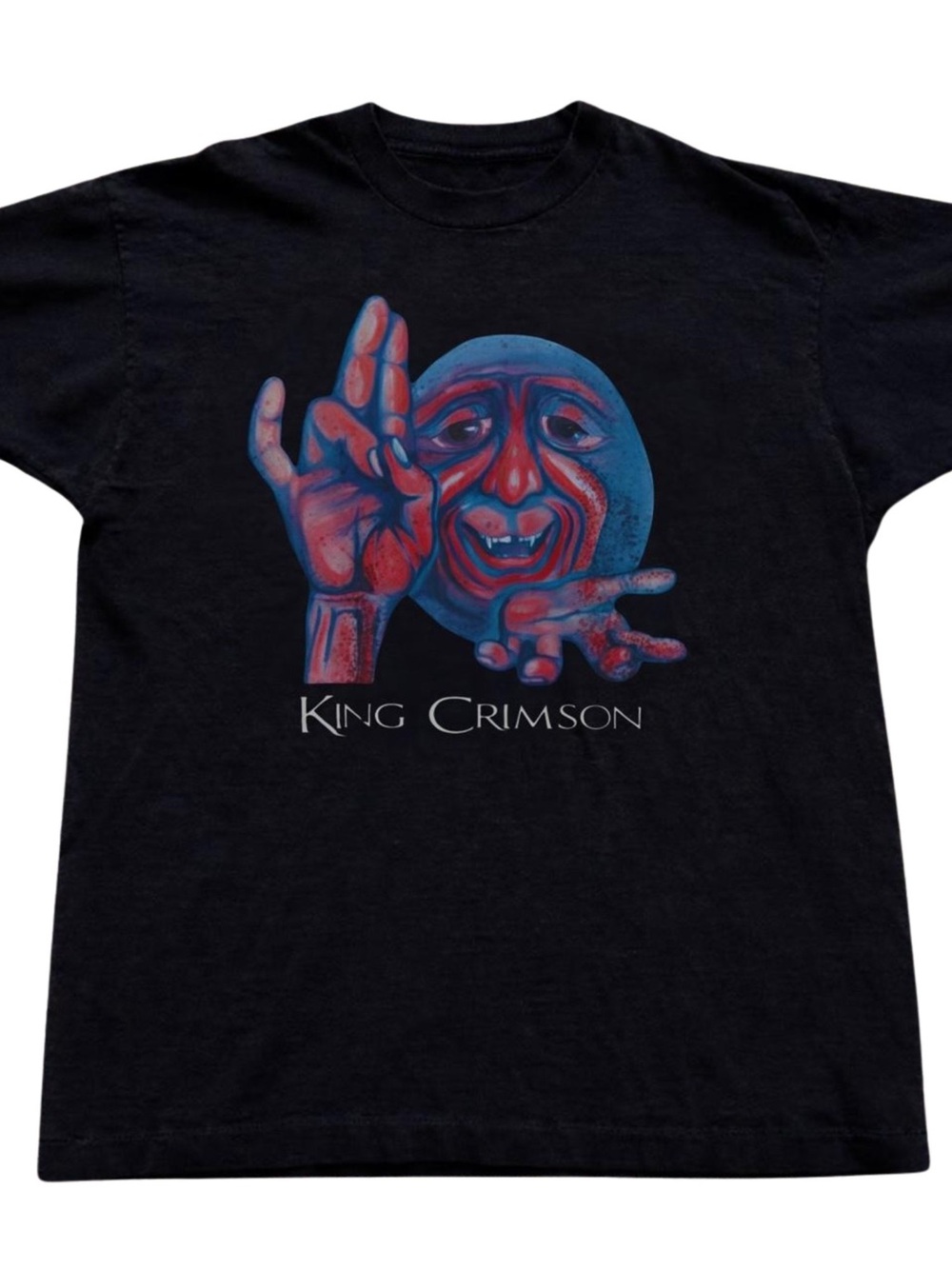King Crimson Black Graphic Band Tee - Red & Blue Artwork